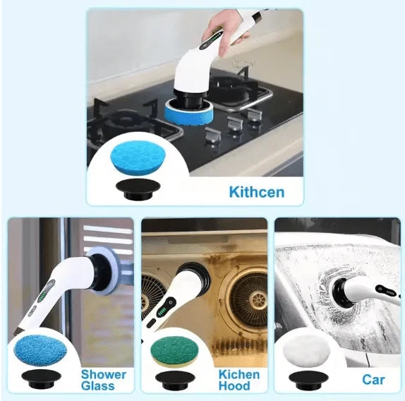 9-in-1 Wireless Multifunctional Electric Cleaning Brush | Model JY-6010 (فرشاة تنظيف كهربائية لاسلكية متعددة الوظائف 9 في 1 | طراز JY-6010)