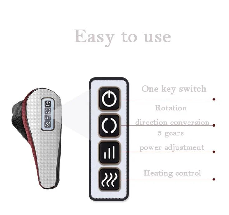 Electric Heated Neck Massage Pillow (وسادة تدليك الرقبة الكهربائية مع التدفئة)