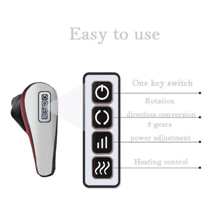 Electric Heated Neck Massage Pillow (وسادة تدليك الرقبة الكهربائية مع التدفئة)