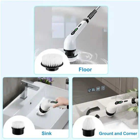 9-in-1 Wireless Multifunctional Electric Cleaning Brush | Model JY-6010 (فرشاة تنظيف كهربائية لاسلكية متعددة الوظائف 9 في 1 | طراز JY-6010)